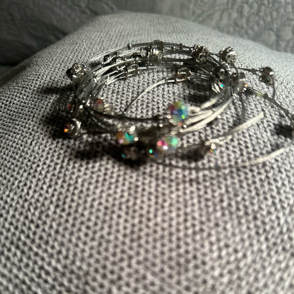 Iridescent Silver Bangles - Picture 5 of 6
